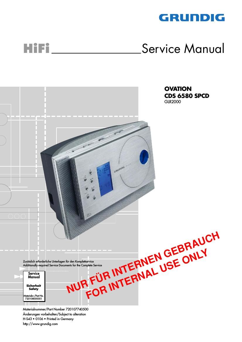 Grundig CDS 6580 SPCD Service Manual