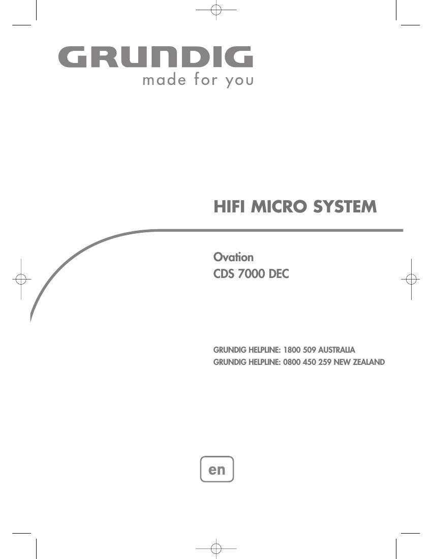 Grundig CDS 7000 SPCD Owners Manual