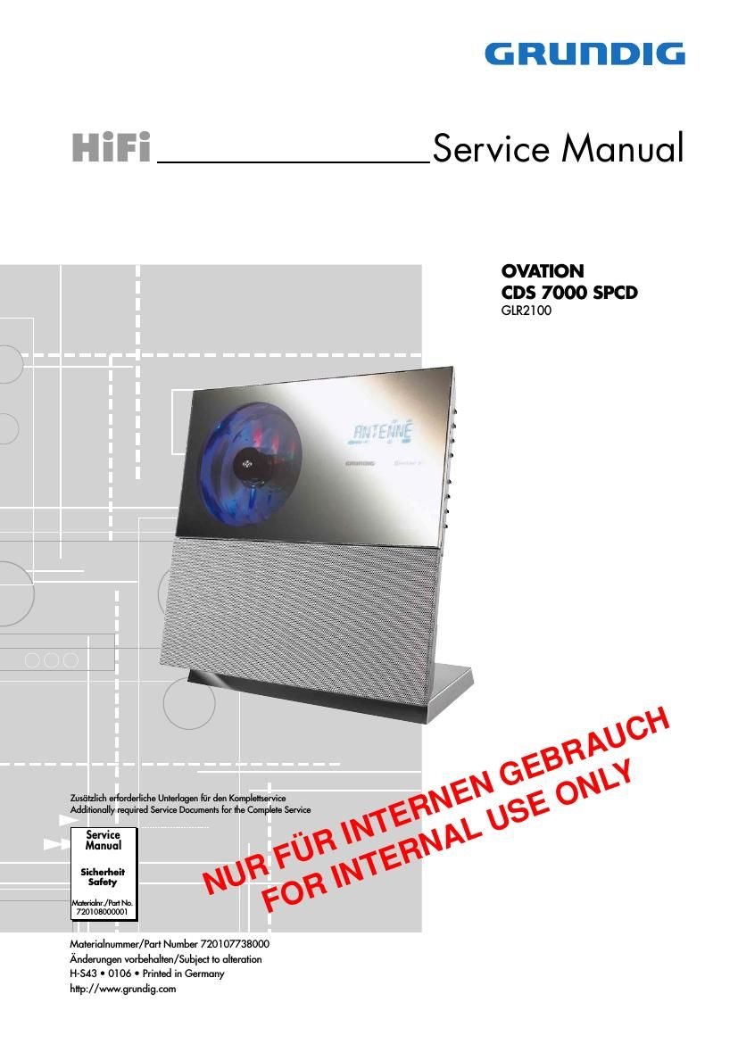 Grundig CDS 7000 SPCD Service Manual