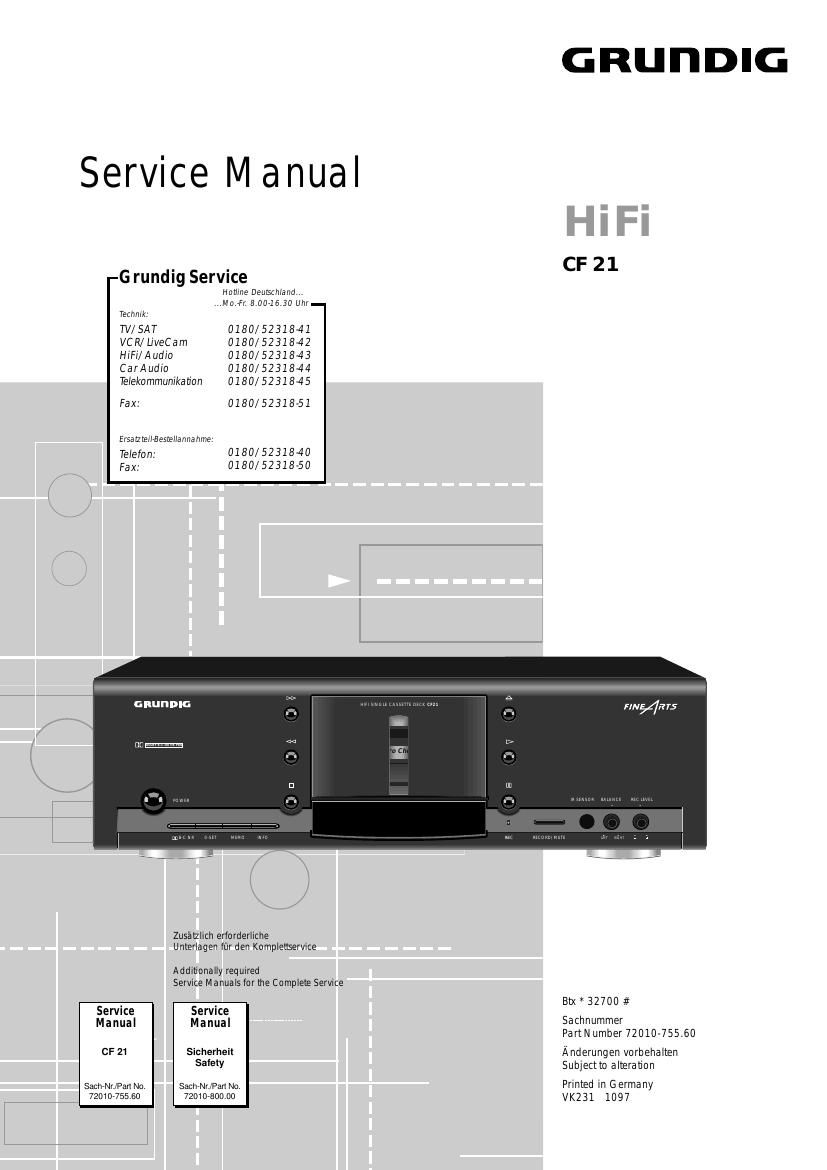 Grundig CF 21 Service Manual