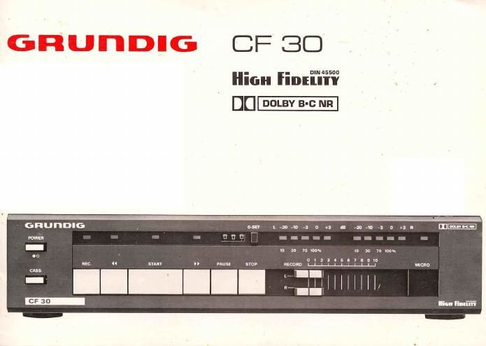 Grundig CF 30 Owners Manual