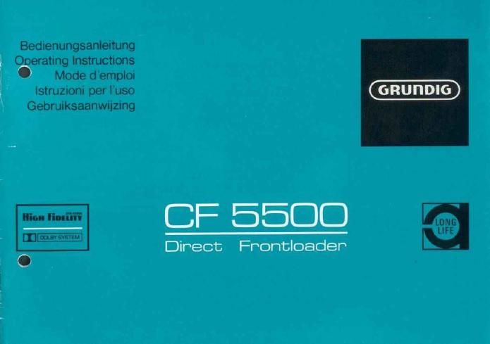 Grundig CF 5500 Owners Manual
