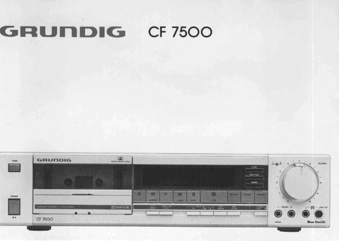Grundig CF 7500 Owners Manual