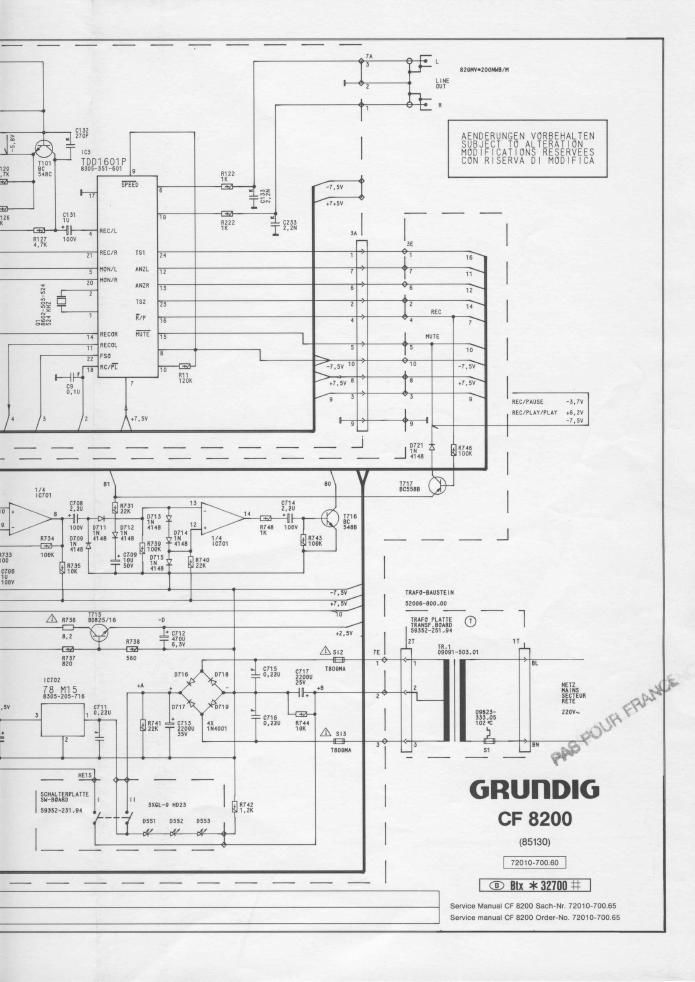 Grundig CF 8200 Schematic