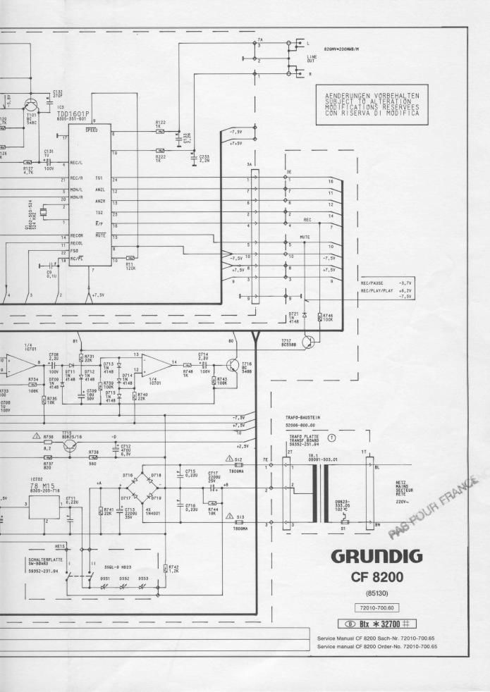 Grundig CF 8200 Schematic