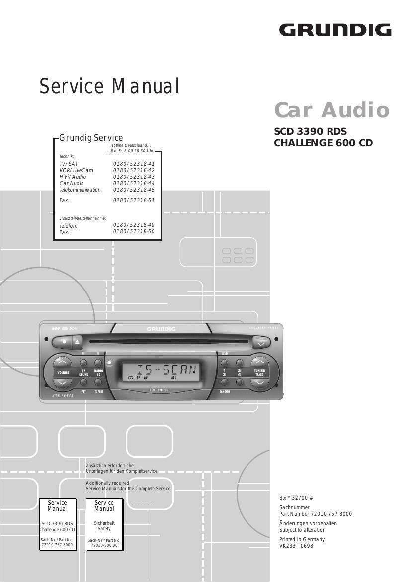 Grundig CHALLENGE 600 CD Service Manual