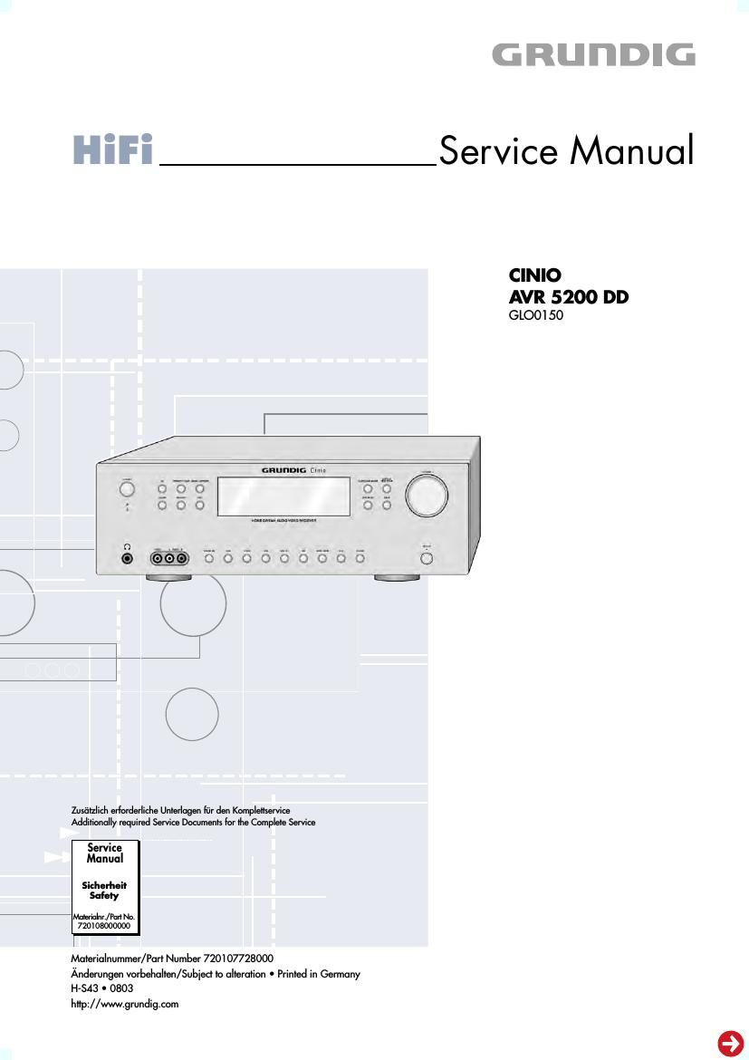 Grundig CINIO AVR 5200 DD Service Manual