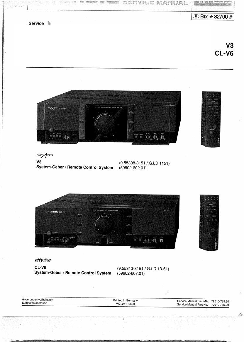 Grundig CL V6 V3 Service Manual