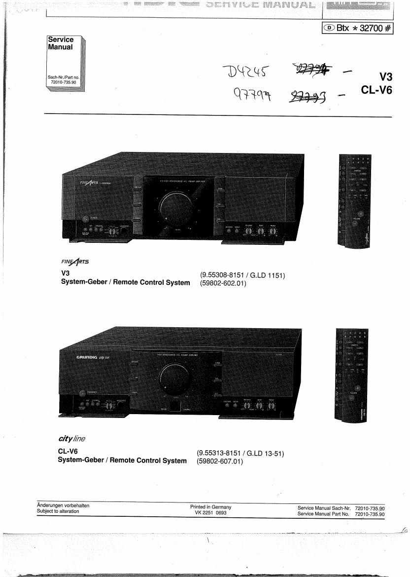 Grundig CLV 6 Service Manual