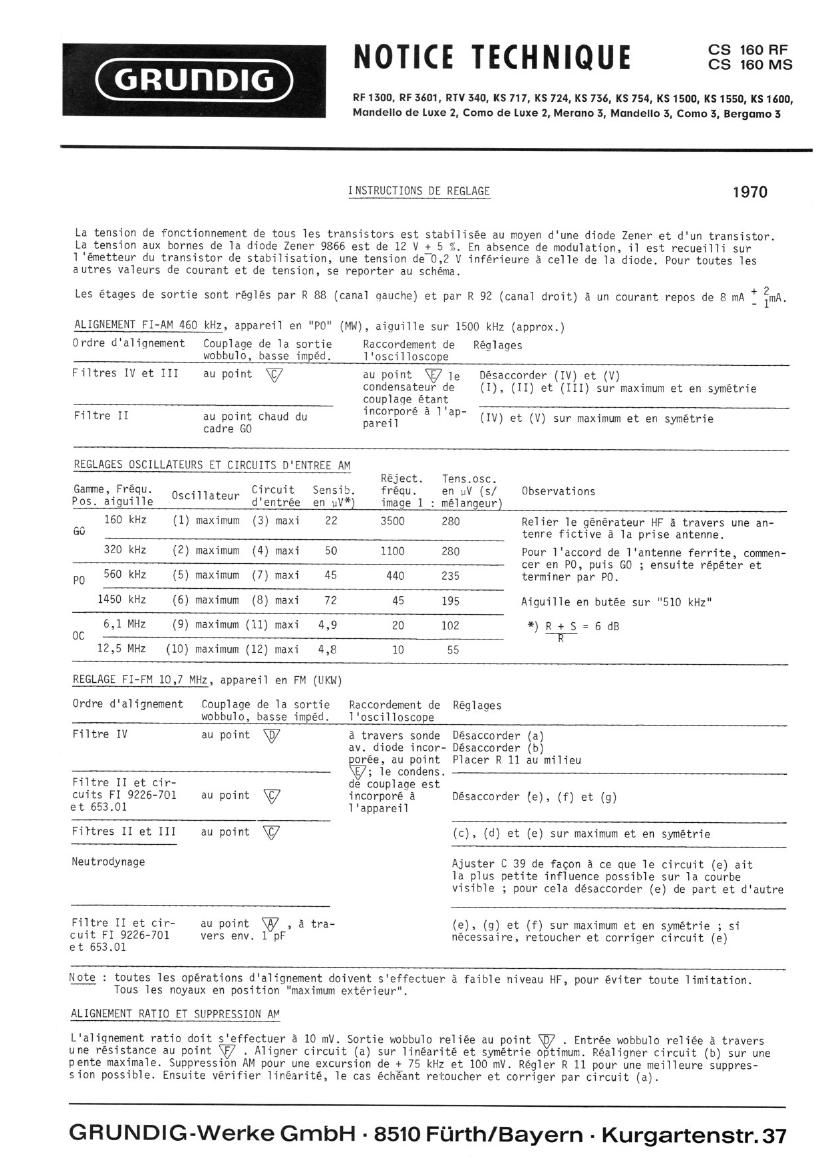 Grundig Como de luxe Mk2 Service Manual