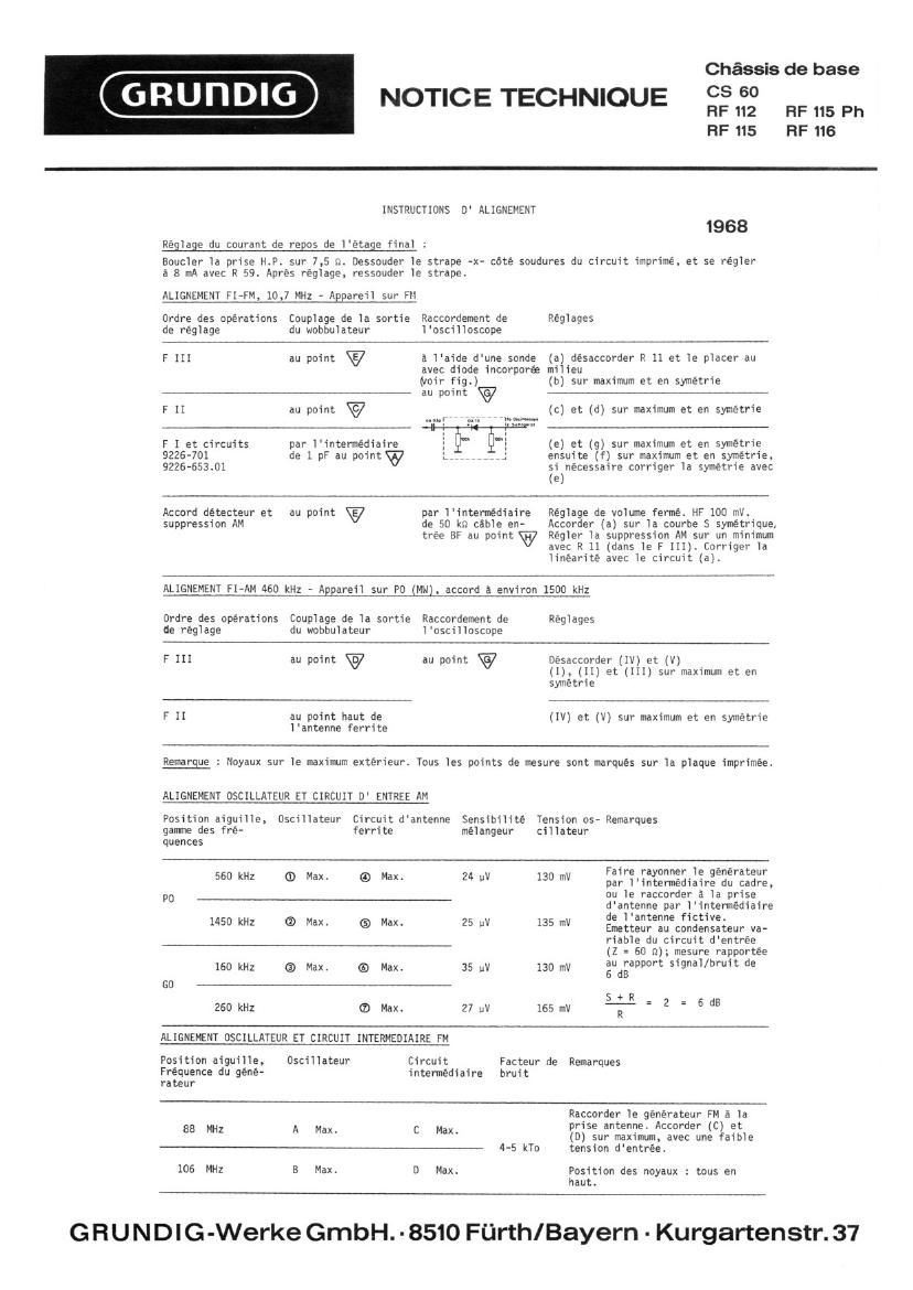 Grundig CS 60 Service Manual