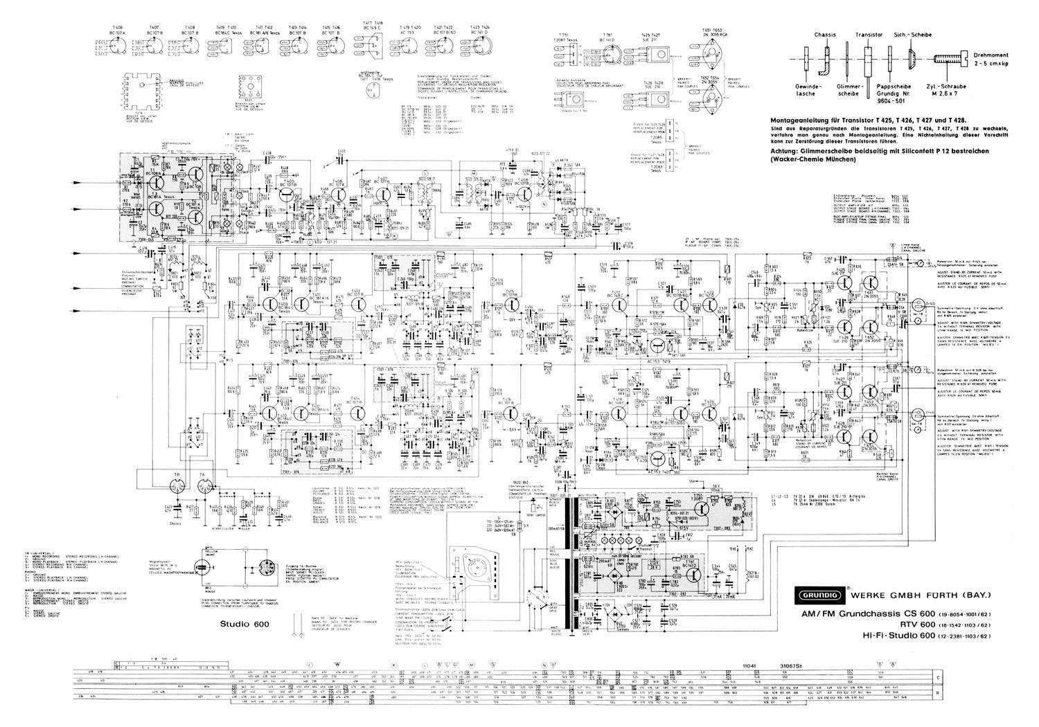 Grundig CS RTV Studio 600 Schematics