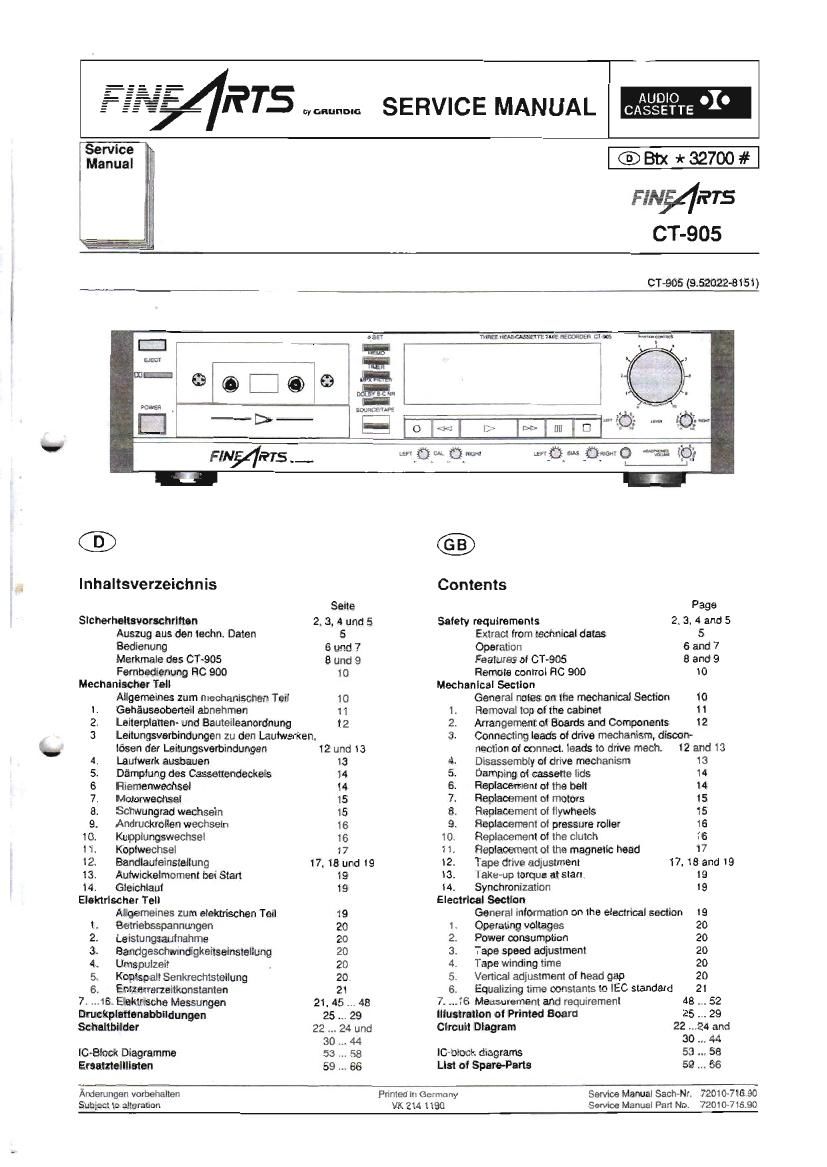 Grundig CT 905 Service Manual