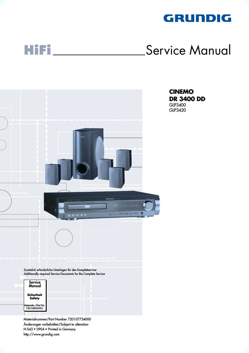 Grundig Cinemo DR 3400 DD Service Manual