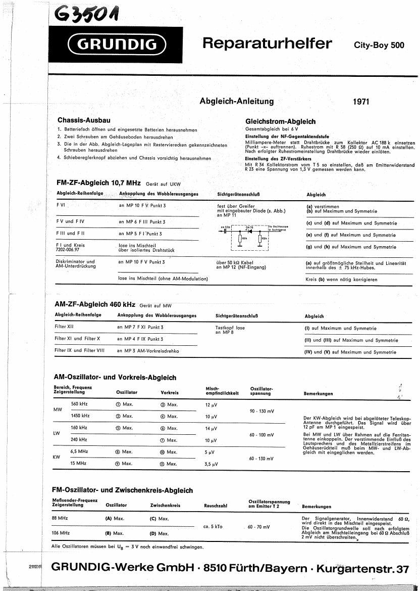 Grundig City Boy 500 Service Manual 2