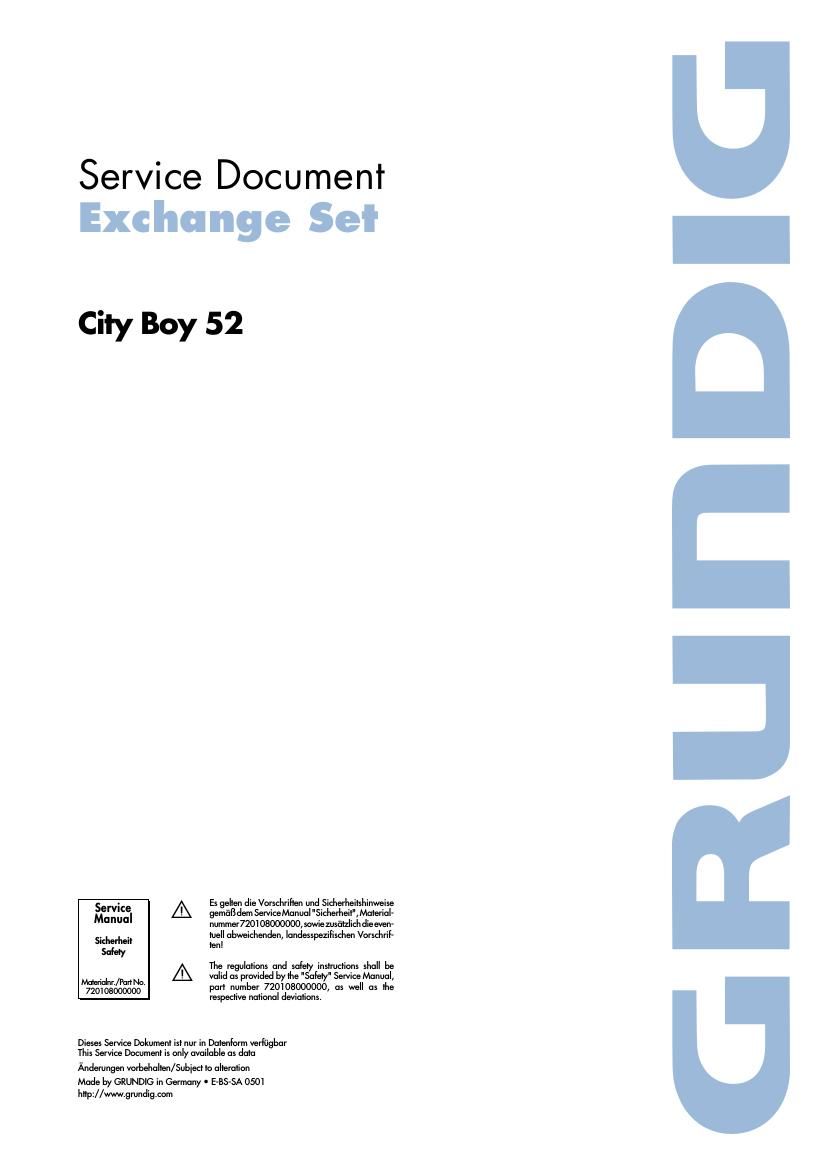 Grundig City Boy 52 Service Manual