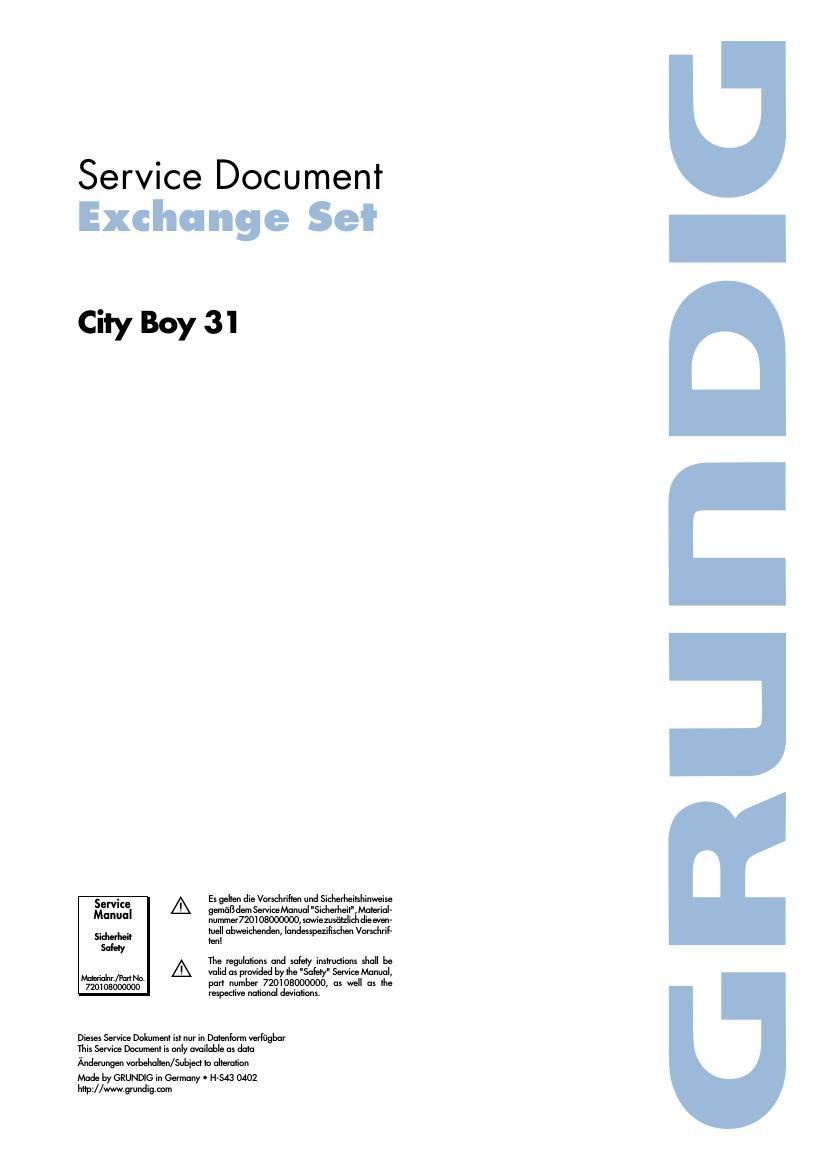 Grundig City boy 31 Service Manual