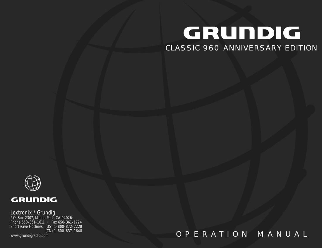 Grundig Classic 960 Owners Manual