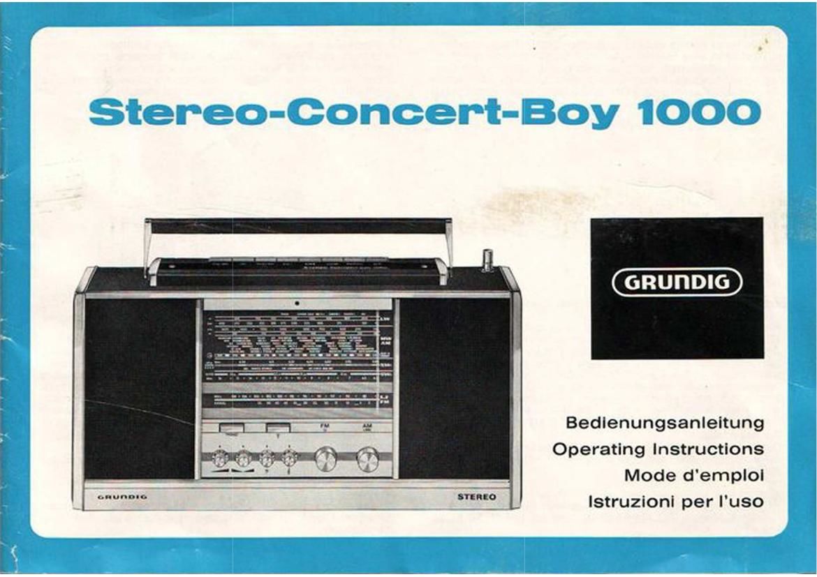 Grundig Concert boy 1000 Owners Manual