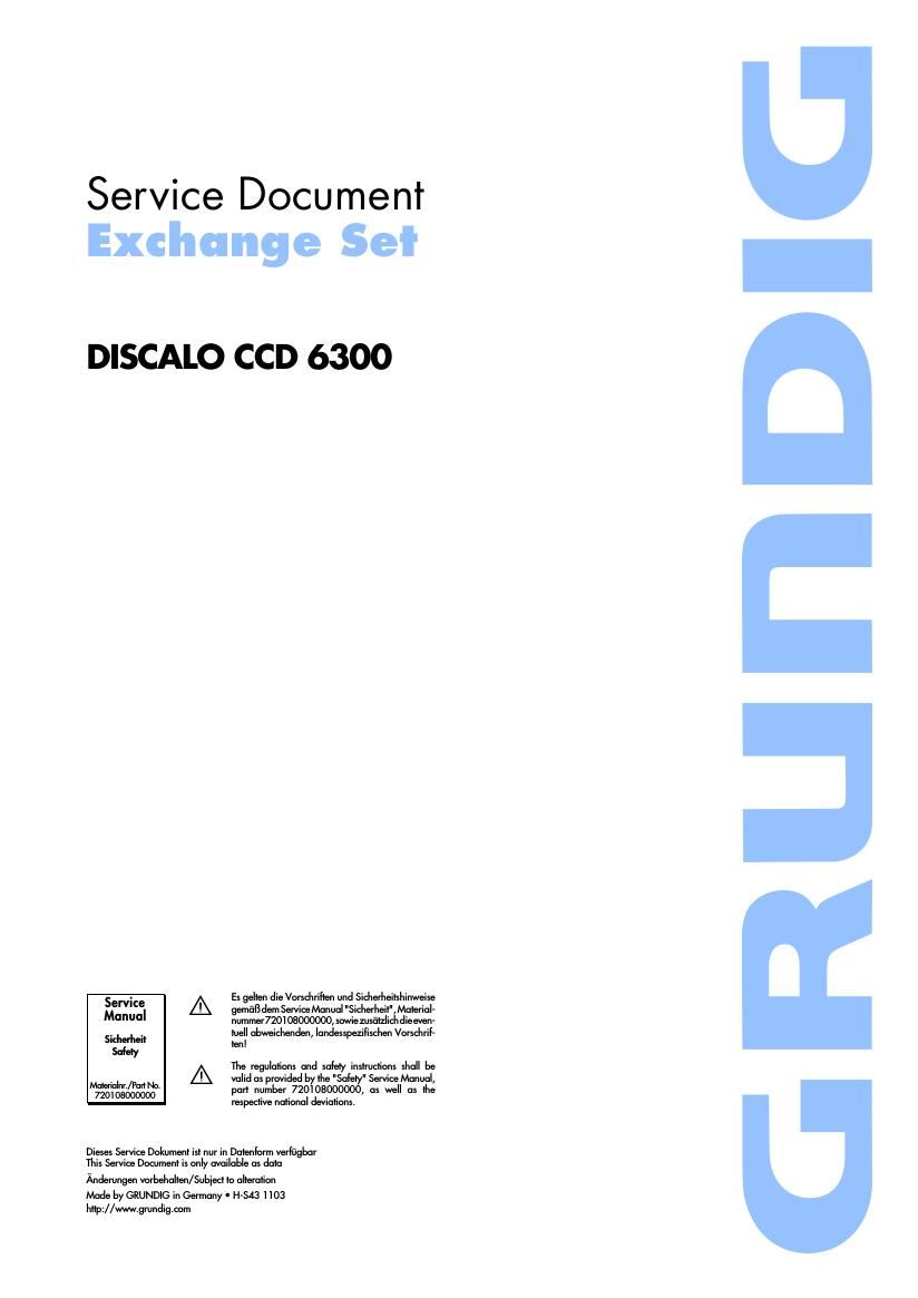Grundig DISCALO CCD 6300 Service Manual