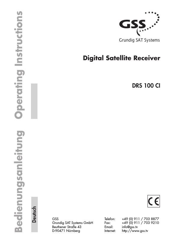 Grundig DRS 100 CI Owners Manual