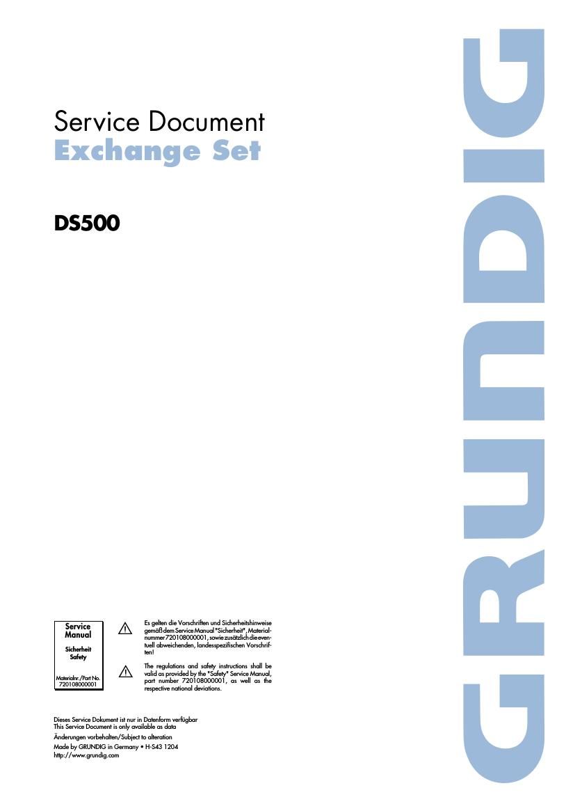 Grundig DS 500 Service Manual