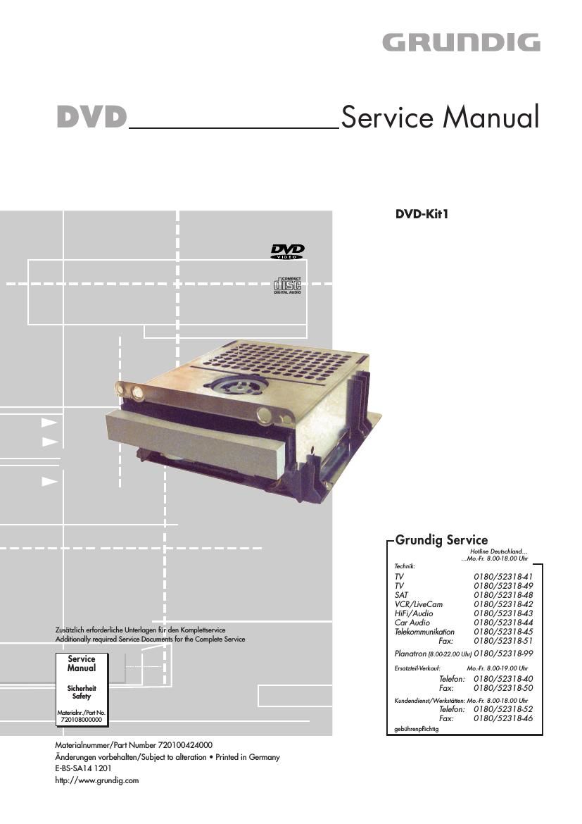 Grundig DVD Kit 1 Service Manual