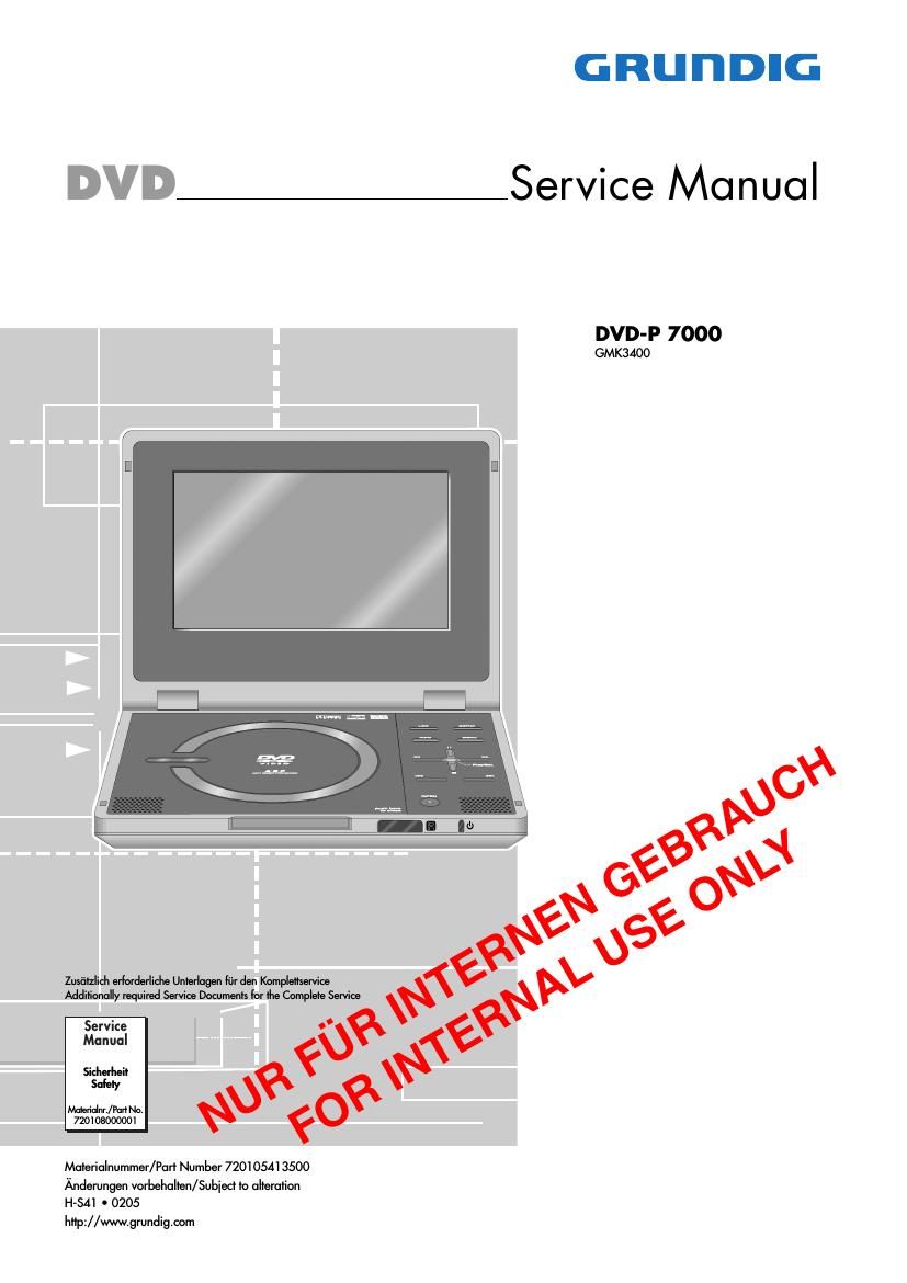 Grundig DVDP 7000 Service Manual
