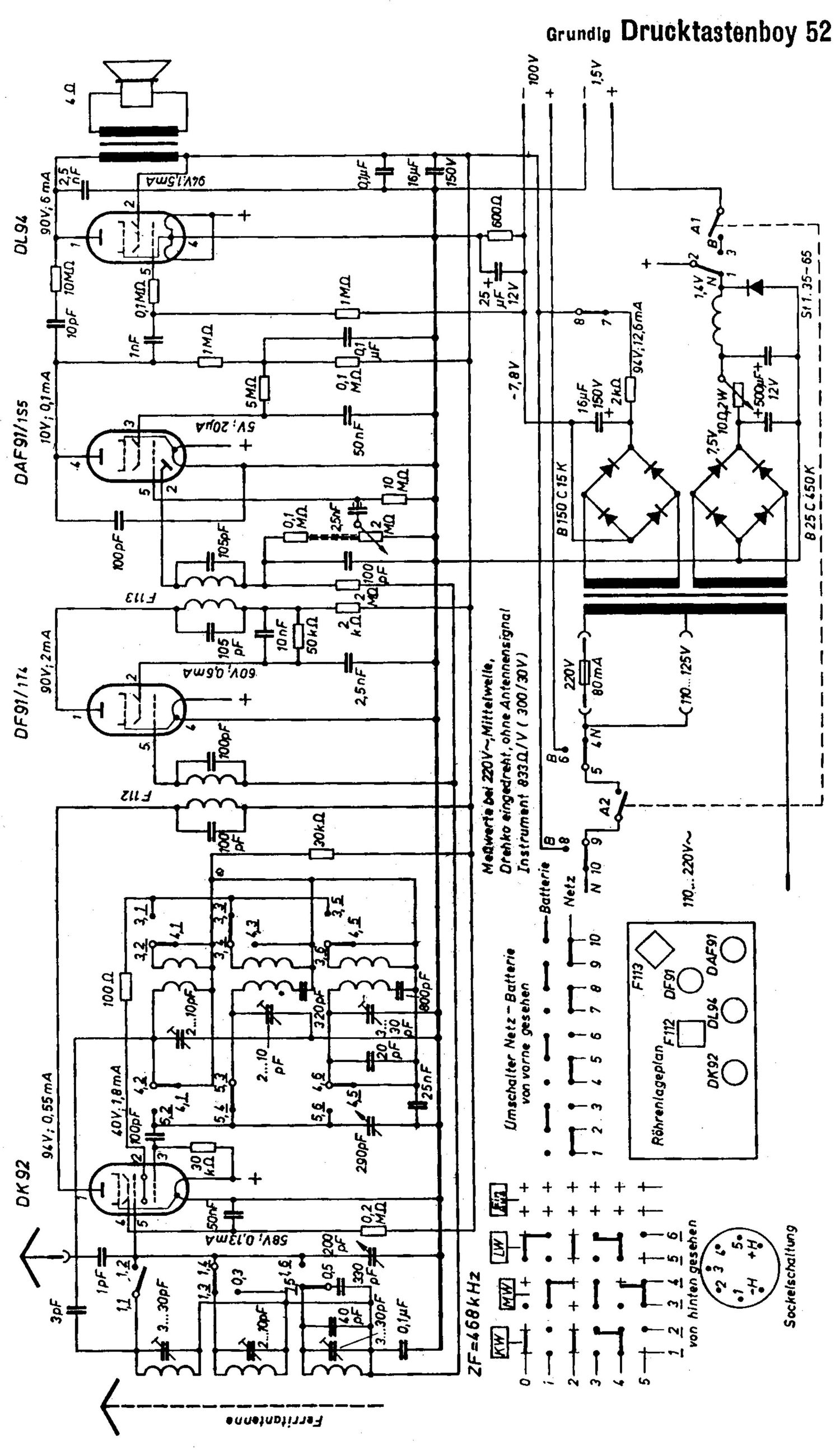 Grundig DrucktastenBoy 52 Schematic