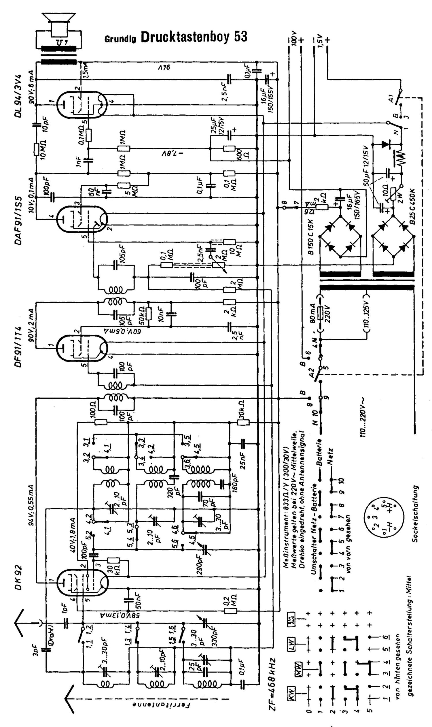 Grundig DrucktastenBoy 53 Schematic