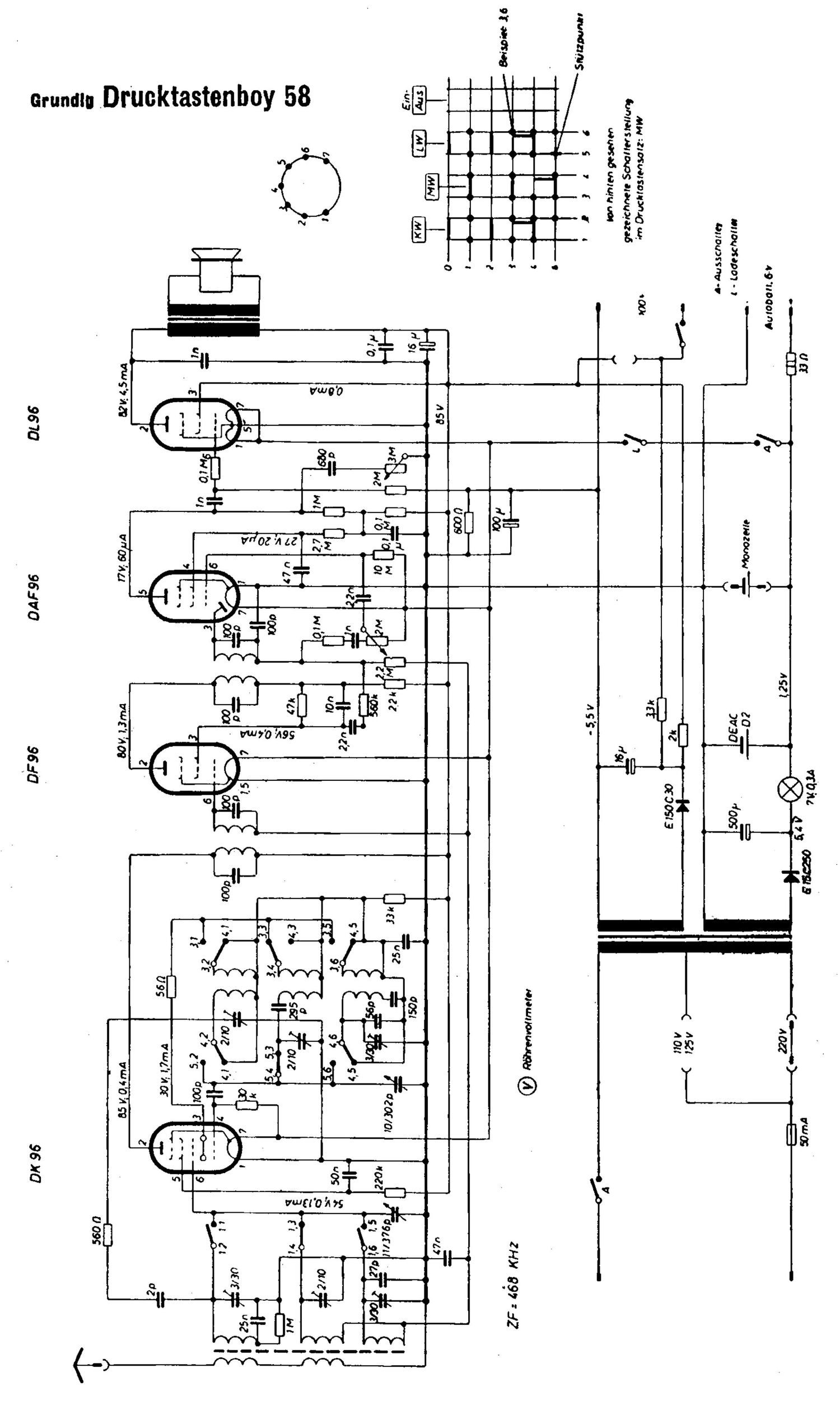 Grundig DrucktastenBoy 58 Schematic