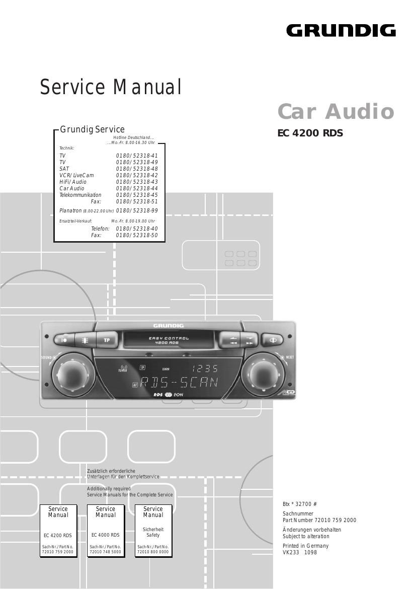 Grundig EC 4200 RDS Service Manual