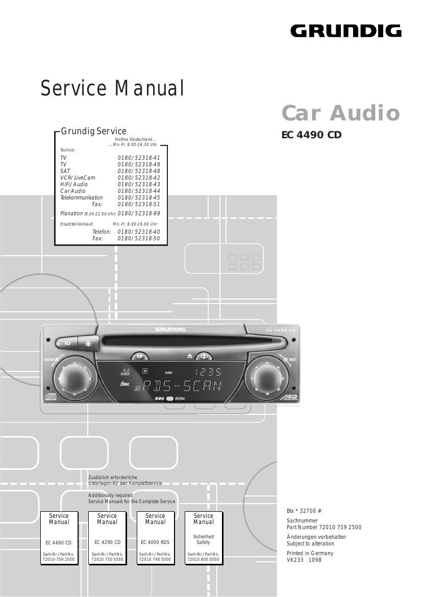 Grundig EC 4490 CD Service Manual