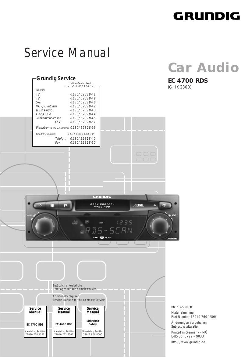 Grundig EC 4700 RDS Service Manual