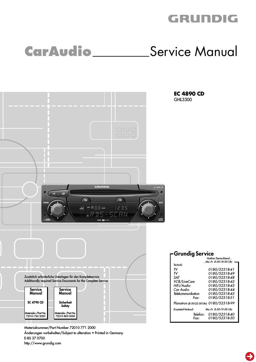 Grundig EC 4890 CD Service Manual