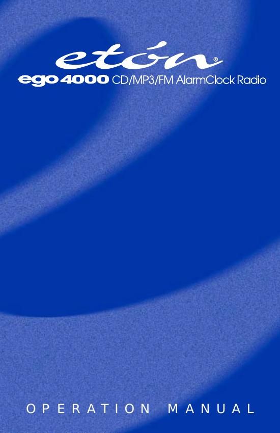 Grundig EGO CD 4000 Owners Manual