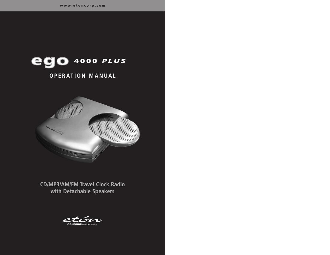 Grundig EGO CD 4000 PLUS Owners Manual