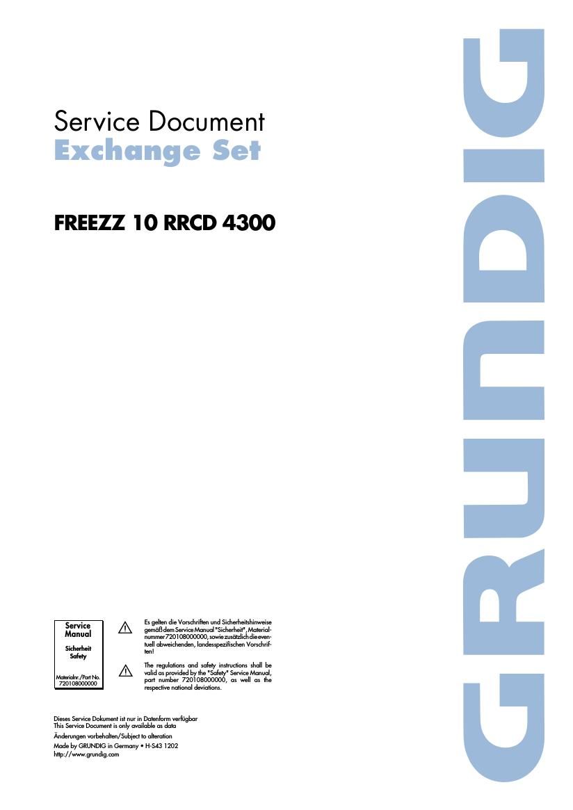 Grundig FREEZZ 10 RRCD 4300 Service Manual