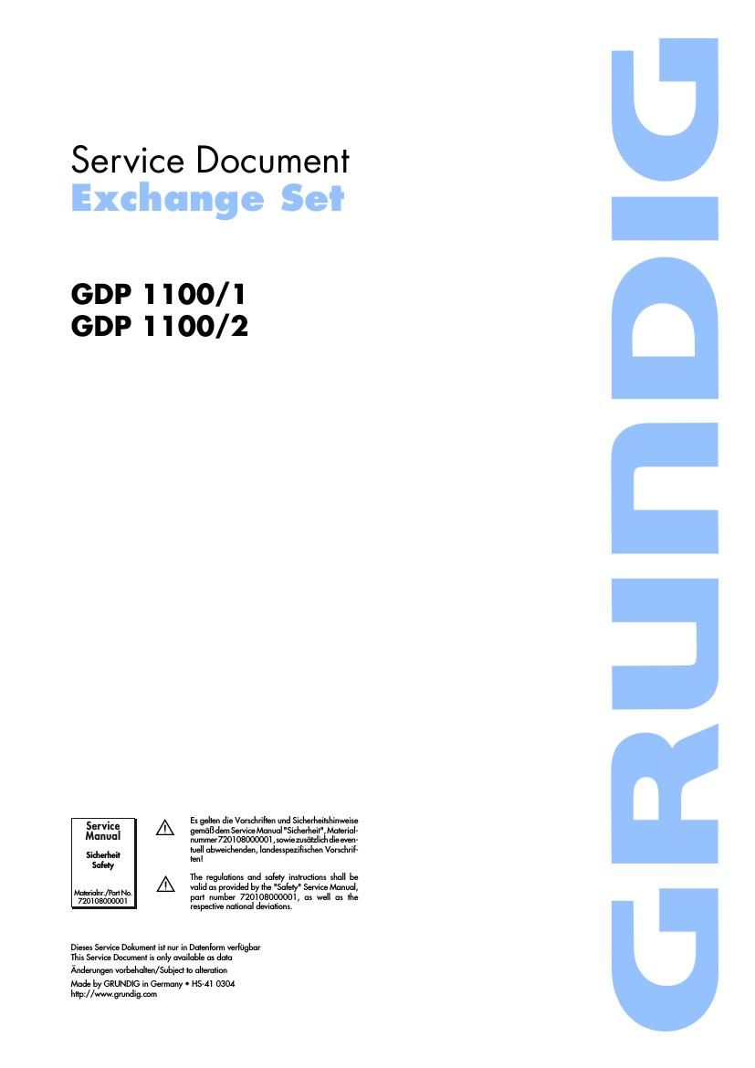 Grundig GDP 1100 Service Manual