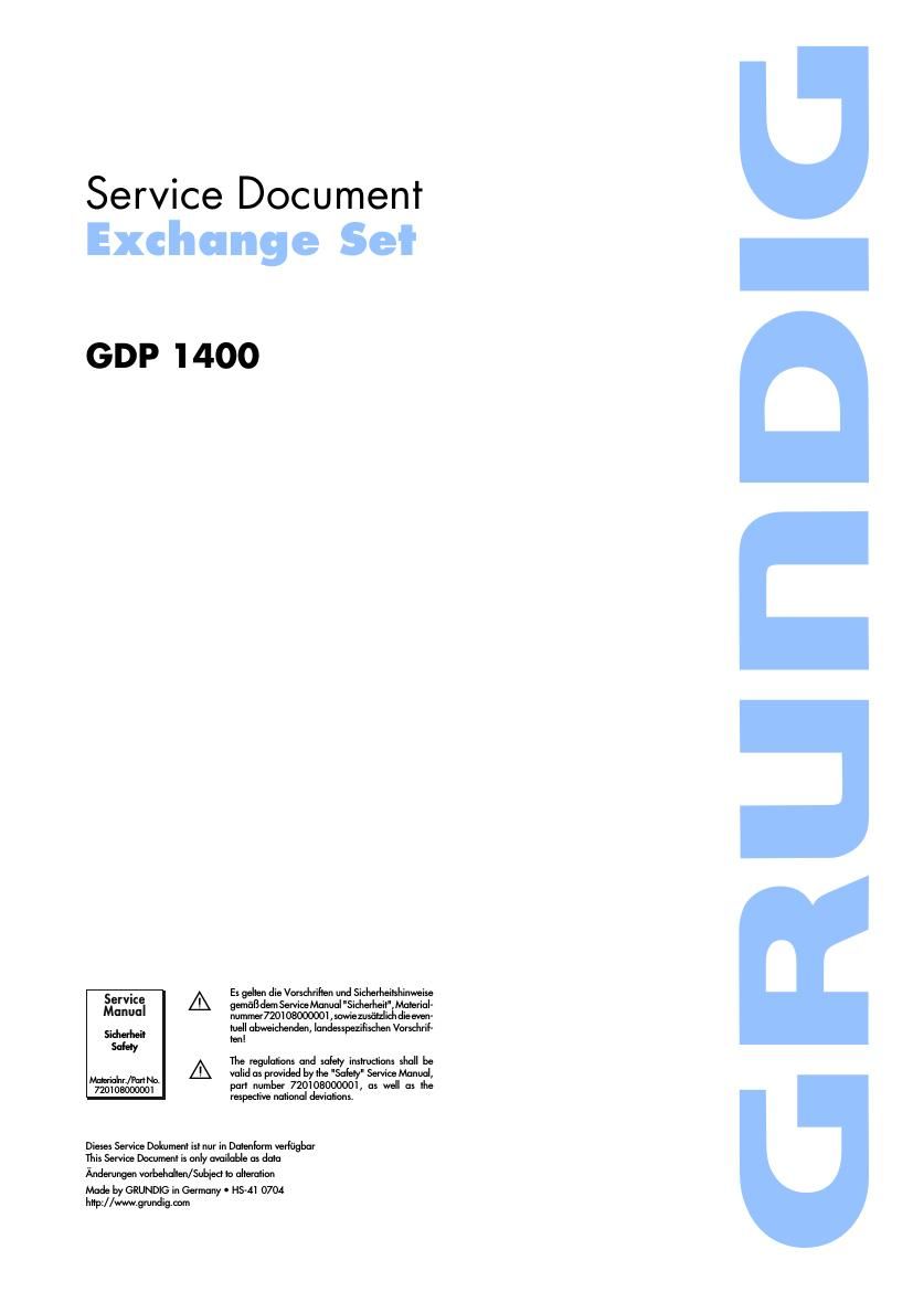 Grundig GDP 1400 Service Manual