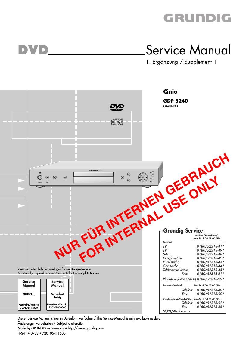 Grundig GDP 5240 Service Manual