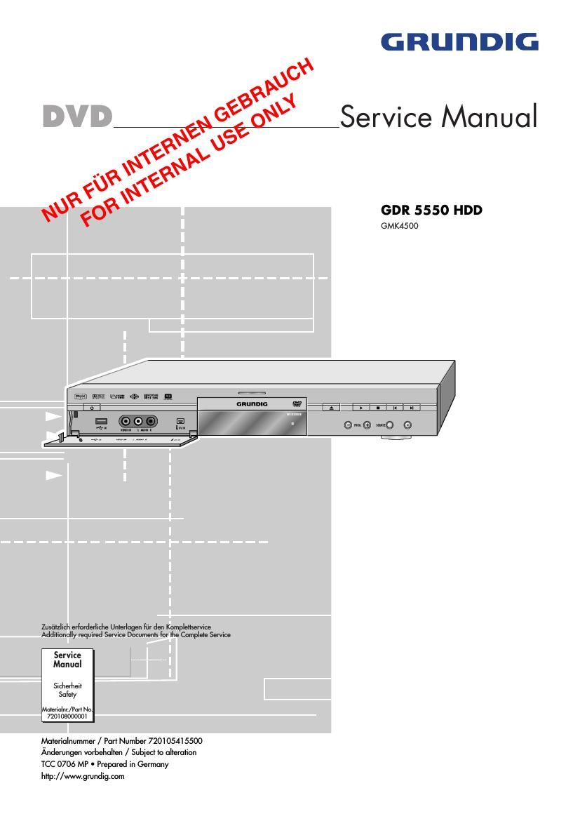 Grundig GDR 5550 HDD Service Manual