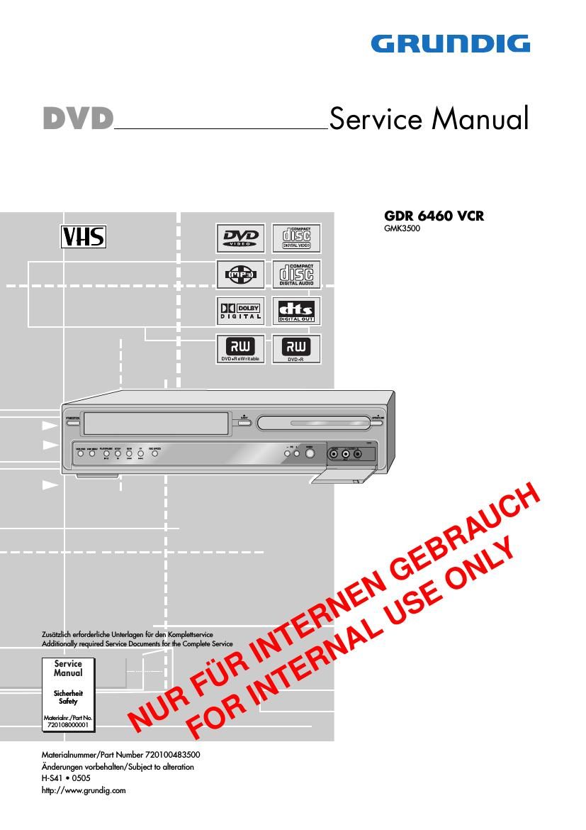 Grundig GDR 6460 VCR Service Manual