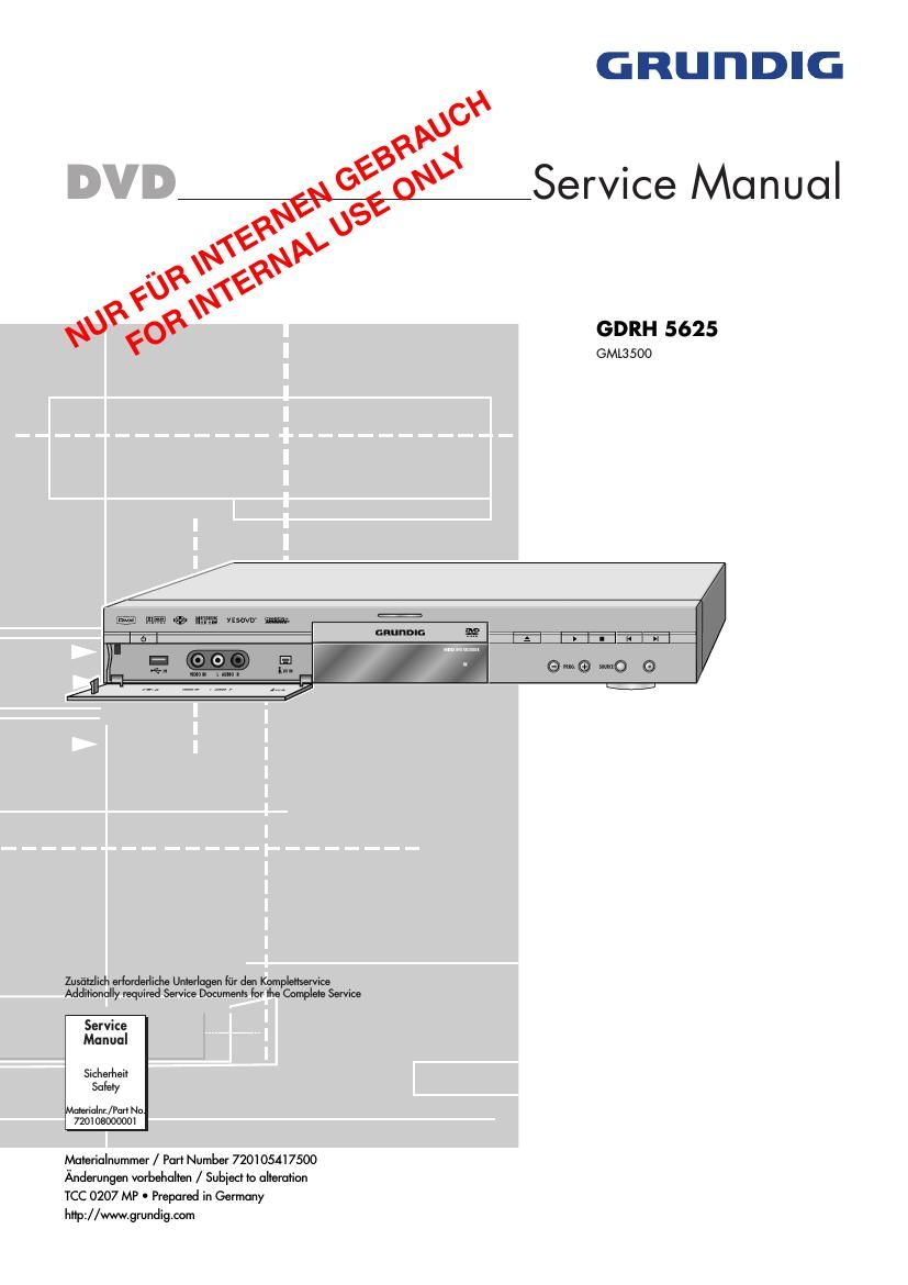 Grundig GDRH 5625 Service Manual
