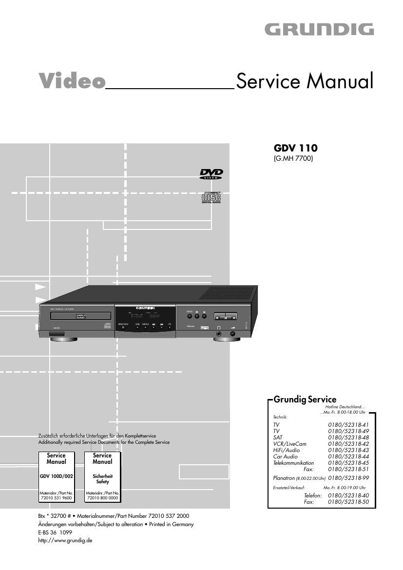 Grundig GDV 110 Service Manual