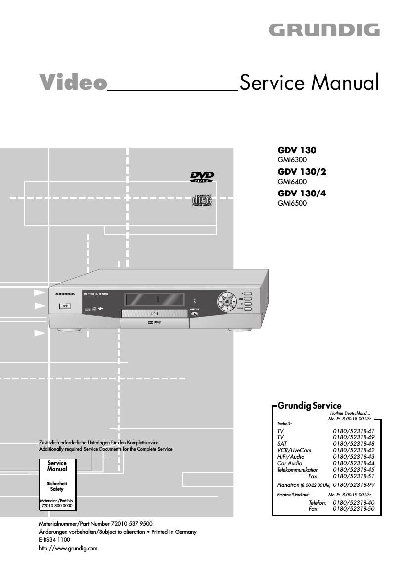 Grundig GDV 130 Service Manual
