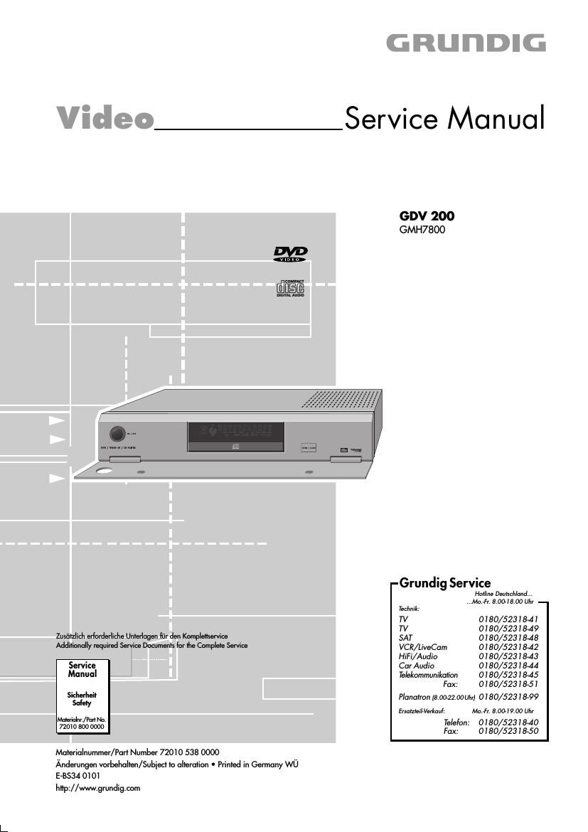 Grundig GDV 200 Service Manual