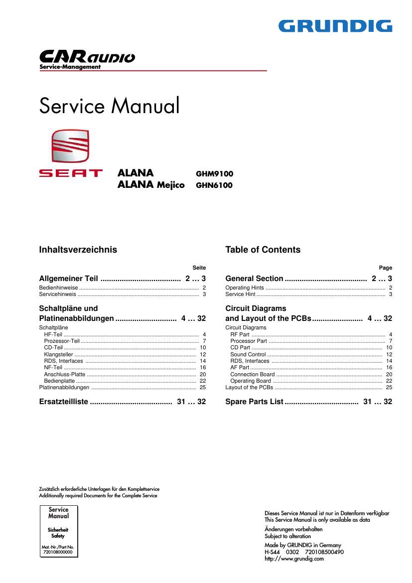 Grundig GHM 9100 Service Manual
