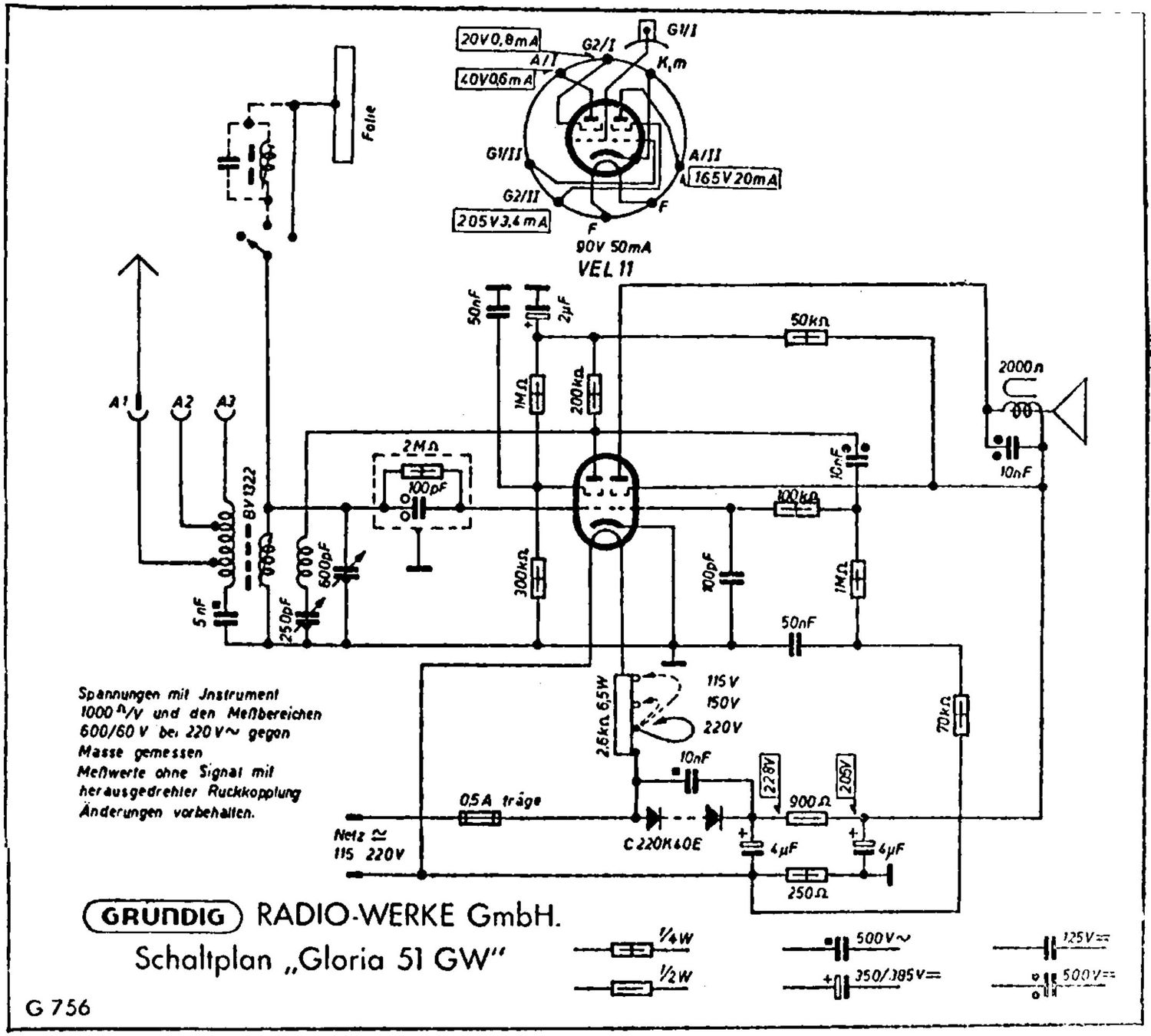 Grundig GLORIA 51 GW Schematic