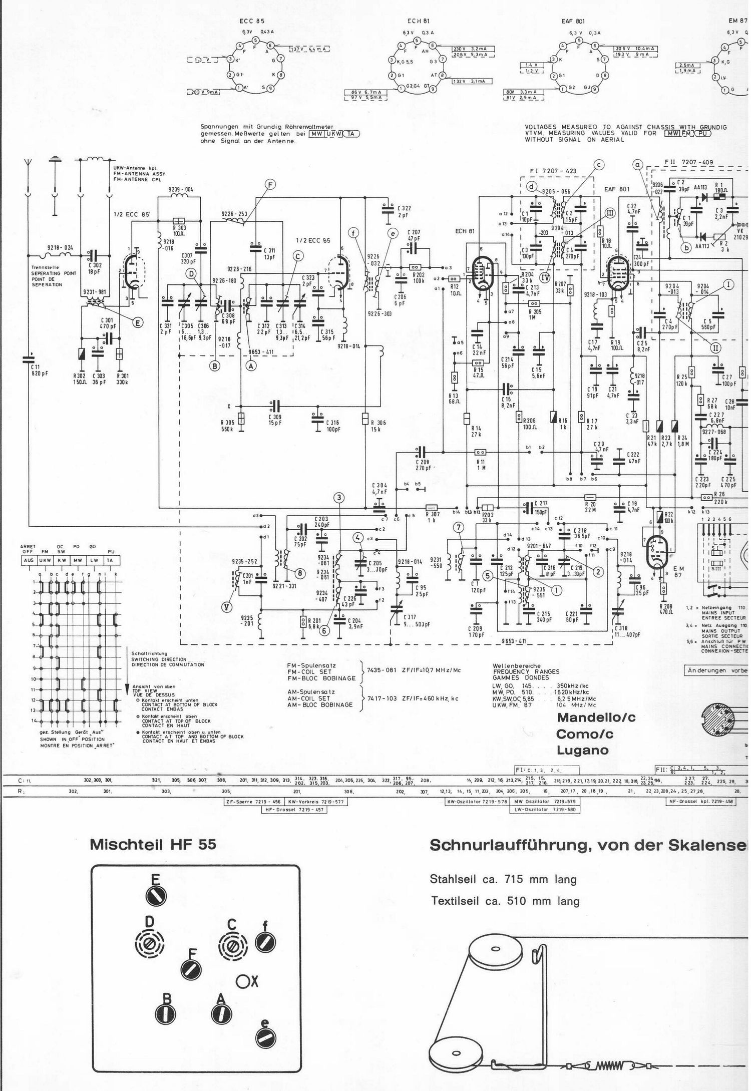 Grundig HF 55 Schematic